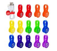 SUNFICON Magnetic Cable Organizers 14 Pack Rainbow Magnetic Cable Organizer with Clips for Earphones, Cords, Bookmark, Whiteboard, Bulletin Board, Fridge Magnets, Cable Manager