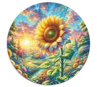 Sunflower 1000 Piece Round Puzzle for Adults Kids Challenge Family Game Stress Reliever Colorful 1000pcs (67.5x67.5cm)