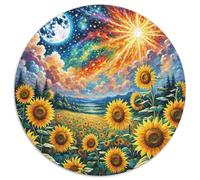 Sunflower 1000 Piece Round Puzzles for Kids And Adults Educational Games Colorful for Impossible for Creative for Teenagers And Adults 1000pcs (67.5x67.5cm)