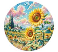 Sunflower 1000 Piece Round Puzzles for Kids And Adults Jigsaw Puzzle Colorful Puzzles for Impossible Puzzle for Creative for Teenagers And Adults 1000pcs (67.5x67.5cm)