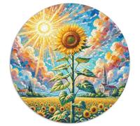 Sunflower 1000 Piece Round Puzzles for Kids And Adults Puzzle Gift for Family Colorful Puzzles for Creative for Teenagers And Adults 1000pcs (67.5x67.5cm)
