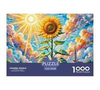 Sunflower 1000 Pieces Jigsaw Puzzles Engaging Home Decoration Jigsaw Puzzle Unique Puzzle Gift for Adults & Families 52x38cm/1000pcs