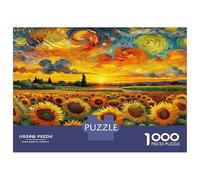 Sunflower 1000 Pieces Jigsaw - Sunflower Field at Sunset Classic Educational Games 70x50cm/1000pcs