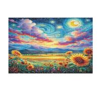 Sunflower 1000 Pieces Premium Jigsaw Puzzle Flowers Plants Trees Adult Jigsaws Educational Challenge Mental Exercise Wall Art Winter Thick Cardboard 1000 PCS