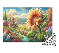 Sunflower 1000Pieces JigsawPuzzleTreehouse Forest ForAdult Colourful Brainteasing Age12+byth Challenging The Impossible Difficult Game Brainteasing Adults Jigsaw Puzzle 52x38cm/1000pcs