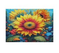Sunflower 300 Piece Premium Jigsaw Puzzle Flowers Plants Trees For Men Educational Decompression Adults Anxiety Memory Care Mothers Valentines Wooden 300 PCS