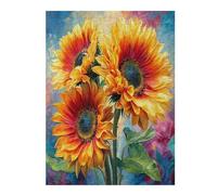 Sunflower 500 Pc Classic Jigsaw Puzzle Flowers Plants Trees Puzzle for Adults Hard Challenging Hobby Home Decor Poster Sturdy Creativity & Gift Giving 500 PCS