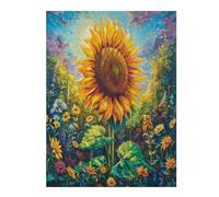 Sunflower 500 Piece Pack Classic Jigsaw Puzzle Flower Plant Couple Puzzle Partners Ultra Difficult Wall Decor Easter New Year Cardboard 500 PCS