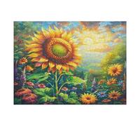 Sunflower 500 Piece Pack Classic Jigsaw Puzzle Flower Plant Couple Puzzle Partners Ultra Difficult Wall Decor Easter New Year Creativity & Gift Giving 500 PCS