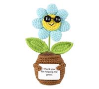 Sunflower All Crochet - Motivational | Artificial Decorative Crochet for Desk Home Car Birthday Graduation