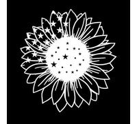 Sunflower American Flag Typography Wall Stickers Paster Paper 54.6x58.1cm Glass Stickers White