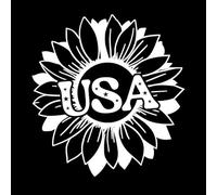 Sunflower American Flag Typography Wall Stickers Paster Paper 67.2x71.5cm Equipped with Transfer Film kit White