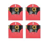 Sunflower And American Flag Thank You Notes Dot Note Cards With Envelopes Stickers Greeting Blank Card