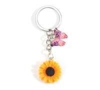 Sunflower and Butterfly Keychain, Creative Floral Design Keyring, Gifts for Women, Moms, Sisters, Good Friends, Couples, Ideal for Birthdays, Weddings or Personalised Gift Ideas, Small Gifts for Women