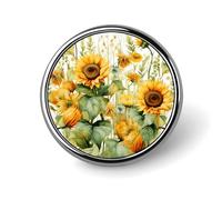 Sunflower And Corn Badge Holder Personalized Metal Button Pin Fashion Round Badge with Pattern Pin DIY Button Badges Exquisite Brooch Crafts Gift Clothes Decorative Pins