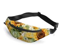 Sunflower And Corn Belt Bag with Adjustable Strap, Lightweight Travel Crossbody Bags, Hands-Free Mini Fanny Packs in Running Gym