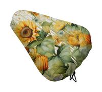Sunflower and Corn Bike Seat Cover - Waterproof Bike Seat Cushion for Women & Men, Comfort, Soft Bicycle Saddle Covers Universal Fit Road/Mountain/Spin Bikes with Drawstring