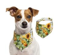 Sunflower and Corn Dog Bandanas,Summer Bandanas for Dogs Washable Adjustable Dog Triangle Scarf Bibs Cute Pet Bibs for Medium Large Dogs Puppy and Cats Small