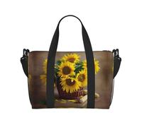 Sunflower and Corn Printed Travel Duffel Bag Foldable Gym Duffel Bag Suitable for Travel Work Gym etc