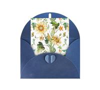 Sunflower And Corn Printing Holiday Love Buckle Pearl Paper Envelopes Greeting Vertical Thinking Of You Cards 6 X 4 Inch