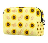 Sunflower and Haystack Cosmetic Bag for Women, Travel Toiletries Bags Large Makeup Handy Pouch Organiser Bag with Zipper