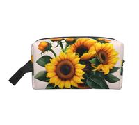 Sunflower and Rose Print Toiletry Bag for Women Travel Toiletry Bag, Spacious Capacity Cosmetic Bag for Men
