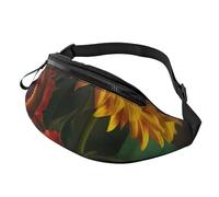 Sunflower and Rose Printed Personalized Waist Bag, Lightweight and Versatile Crossbody Bag for Everyday and Outdoor Adventures