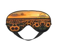 Sunflower and Sunset (1) Print Soft Eye Mask â€“ Elastic Nighttime Shade, Light-Proof Blindfolds for Plane, Yoga, Travel