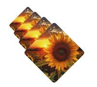Sunflower and sunset Car Air Fresheners Cards Set of 4 Pieces Personalized Car Fresheners Gifts for Men Women Auto Aromatherapy Tablets Hanging Scented Cards for Wardrobe Bathroom