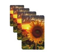 Sunflower and sunset Car Air Fresheners Cards Set of 4 Pieces Personalized Car Fresheners Gifts for Men Women Auto Aromatherapy Tablets Hanging Scented Cards for Wardrobe Bathroom