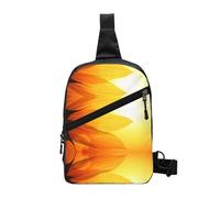 Sunflower and Sunset Foldable Sport Sling Bag,Lightweight Crossbody Chest Pack with Multiple Pockets,Water-Resistant Polyester Fabric,Compact Travel Daypack