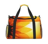 Sunflower and Sunset Full Print Travel Duffle Bag with Adjustable Shoulder Strap,Large Capacity Twill Polyester Crossbody Bag for Gym,Weekend Trips Outdoor Activities