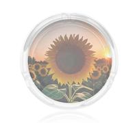 Sunflower And Sunset Print 3.3in Clear Round Glass Ashtray Smoking Accessory For Home Office Pati Home Decor