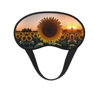 Sunflower and Sunset Print Blackout Sleep Mask - Side Sleeper Eye Cover, Soft Comfort, Perfect for Travel, Meditation