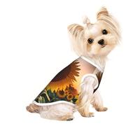 Sunflower and sunset Print Comfortable Pet Vest, Sleeveless Breathable Top, for Small Puppy Kitten Daily Wear