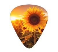 Sunflower and sunset Print Guitar Pick,12 Pack,Includes Thin,Medium,Heavy Gauges,Suitable for guitar,ukulele