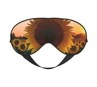 Sunflower and Sunset Print Sleep Eye Smask with Strap Eye Shade for Travel Nap Meditation