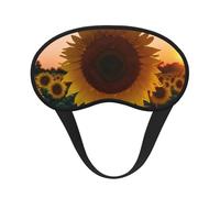 Sunflower and Sunset Print Sleep Mask for Side Sleepers Cup-Shaped Blackout Eye Mask Shades Cover for Men and Women