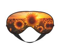 Sunflower and Sunset Print Soft Eye Mask/Sleep Eye Mask/Blackout Eye Mask, Suitable for Travel/Office/Yoga/Nap