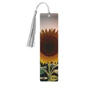Sunflower and Sunset Print Wooden Bookmarks Beautiful Notebook Accessories for Men Women Book Lovers