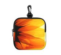 Sunflower and Sunset Square Zipper Pouch with All-Over Print,Waterproof Small Organizer Bag, Lightweight Durable for Coins,Cards, Keys for Travel Daily Use