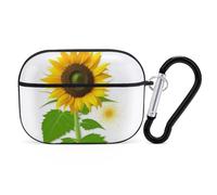 Sunflower and Weed AirPods Pro 2 Case Cover, Shockproof Hard Shell Protective Case for Women Men, Compatible with Airpod Pro Case 2nd/1st Generation with Keychain-Black