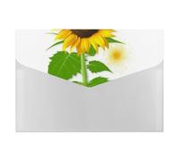 Sunflower and Weed Expanding File Folder 6 Pockets Accordion File Organizer Portable Letter A4 Size Folders with Snap Closure for Document Paper Receipt Office Supplies