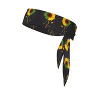 sunflower and weed Patterned sports headband for men and women, sweat-absorbing headband for badminton, mountaineering and cycling