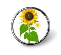 Sunflower And Weed Round Badge Personalized Metal Lapel Pin Badges Fit Clothing Bags Hat Humorous Printed Brooch Badge Party Decorations Accessories for Men Women