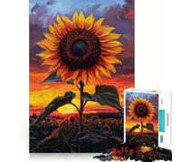 Sunflower at Sunset 1000 Pieces Jigsaw Puzzles for Adults Think Smart Toy Quiet Fun Accurate Cut 38x26cm