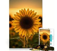 Sunflower at Sunset Jigsaw Puzzles 1000 Pieces for Teenagers Memory Upgrade Relaxing Fun Sharp Cut Art Collection Piece 38x52cm