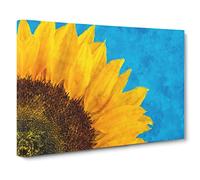 Sunflower at the End of Summer Canvas Print | Gallery Wrapped 30mm Frame Wall Art | 30x20 inches | Ready to Hang | Abstract Floral Picture | Living Room Bedroom Lounge Office