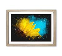 Sunflower at The End of Summer Paint Splash Framed Print | A2 Oak Framed Wall Art | Ready to Hang | Modern Floral Picture | Living Room Bedroom Lounge Office