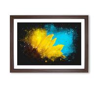Sunflower at The End of Summer Paint Splash Framed Print | A2 Walnut Framed Wall Art | Ready to Hang | Modern Floral Picture | Living Room Bedroom Lounge Office